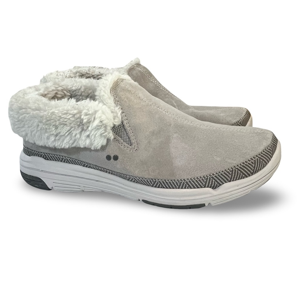 Ryka Adventure Suede and Faux Fur Slip-On in Grey Size 8.5
